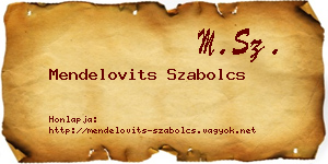 Mendelovits Szabolcs névjegykártya
