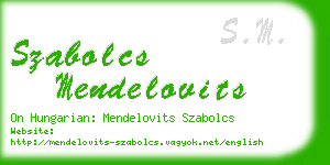 szabolcs mendelovits business card